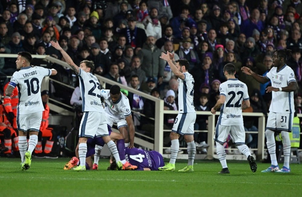 Bove collapsed early in Fiorentina's match with Inter Milan in December. AFP