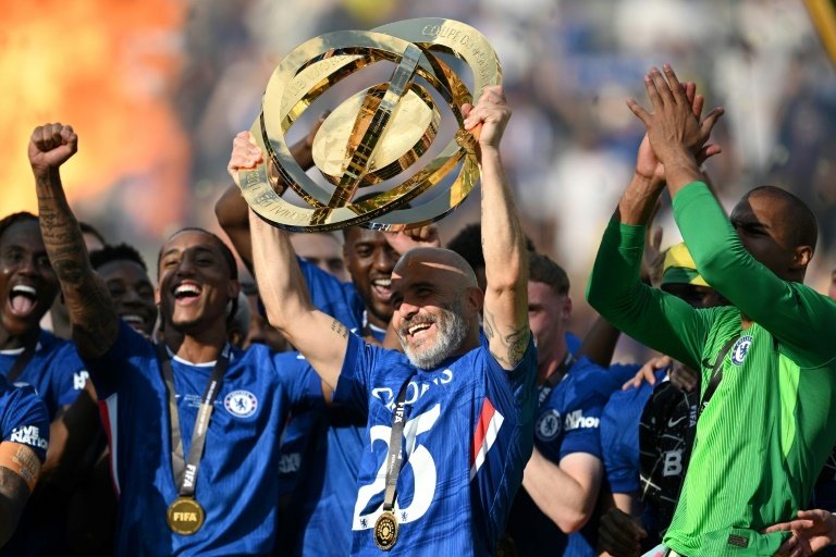 Maresca lifted the CWC trophy after his team beat PSG in the final. AFP
