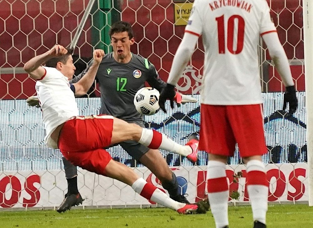 Lewandowski scopred twice in Polands 3-0 win over Andorra at the weekend. AFP