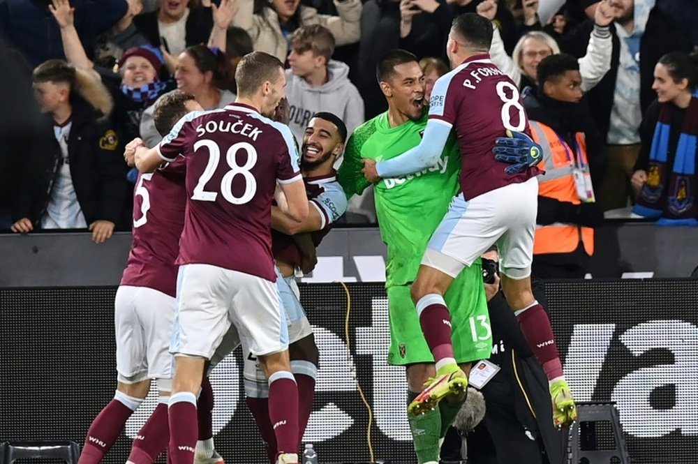 West Ham knocked holders Man City out of the Carabao Cup. AFP