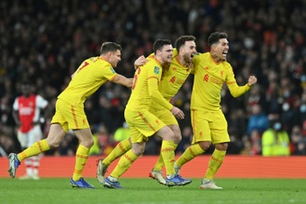 Liverpool are through to the Carabao Cup final after two Diogo Jota goals. AFP