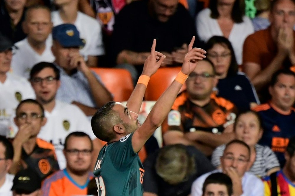 Ziyech fired home a magnificent opening goal as Ajax beat Valencia. AFP