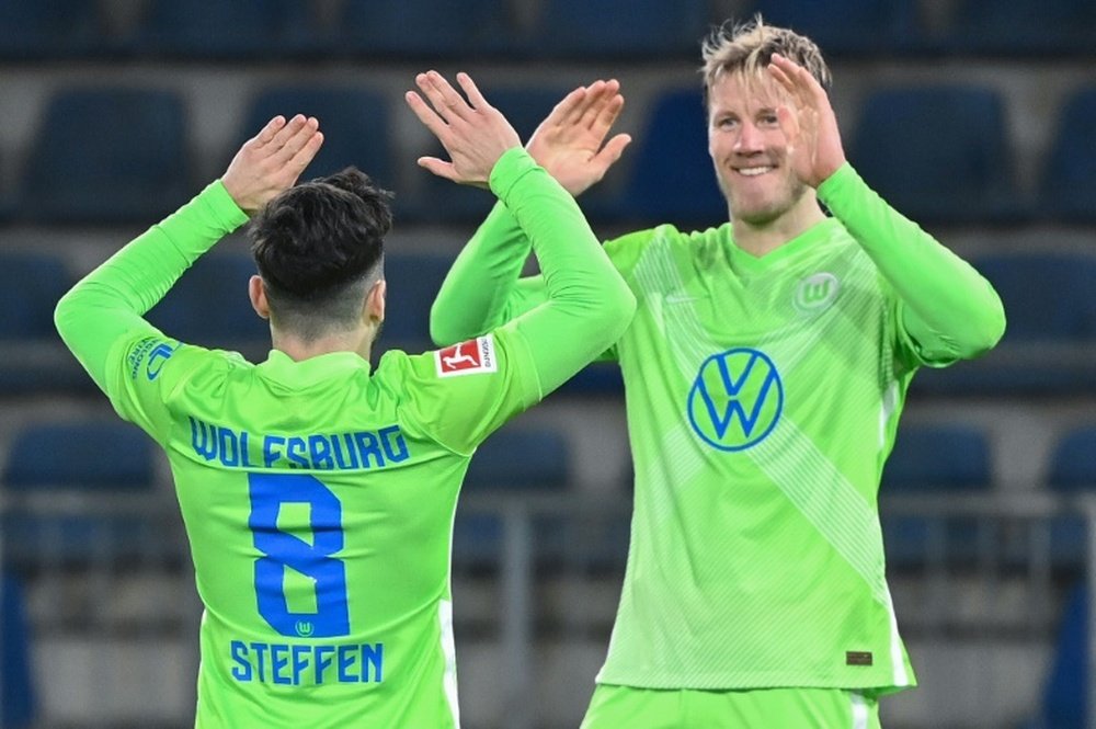 Steffen at the double as Wolfsburg go third in Bundesliga. AFP