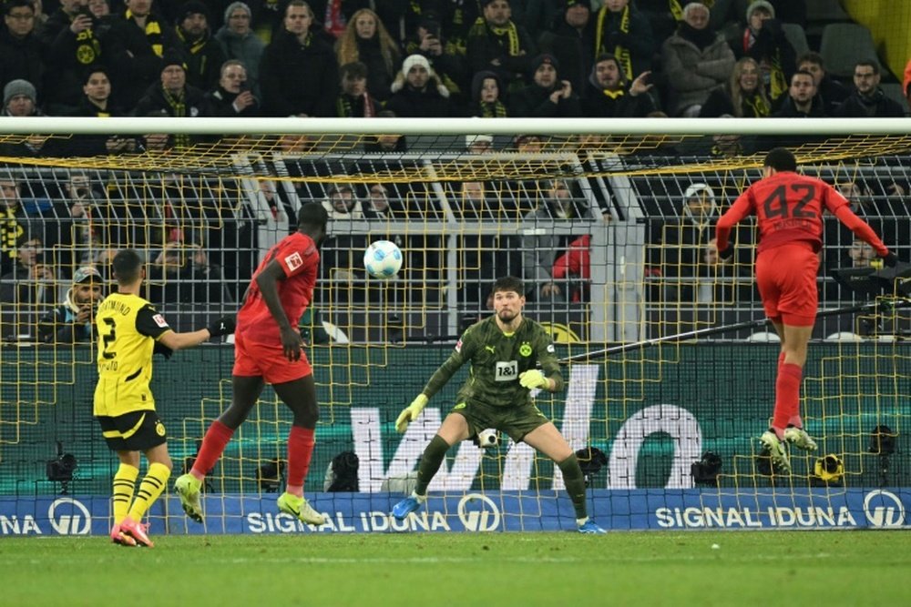 Jamal Musiala equalised for Bayern Munich in their 1-1 draw at Borussia Dortmund. AFP