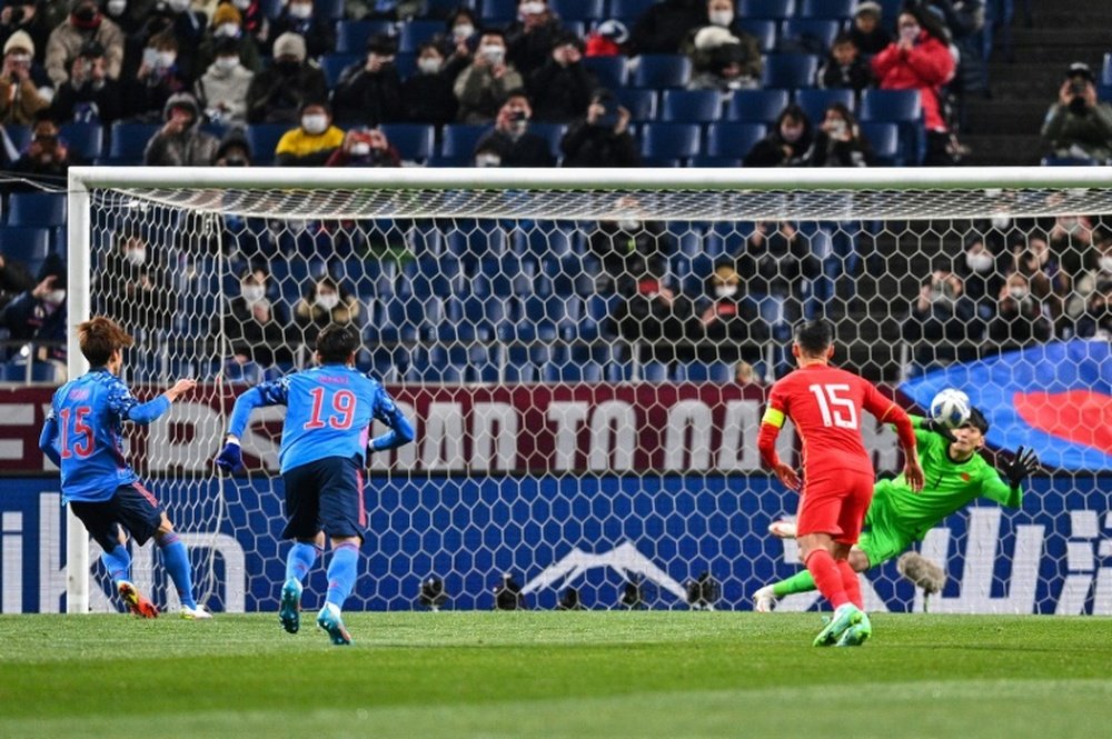 Yuya Osako opened the scoring as Japan beat China. AFP