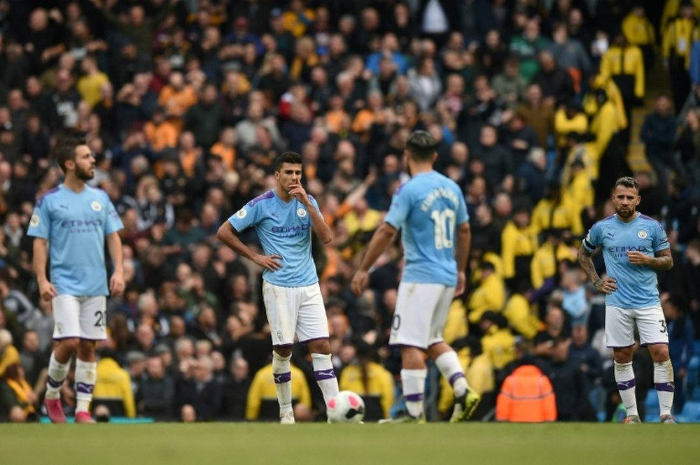 Manchester City were stunned by Wolves at the Etihad Stadium. AFP