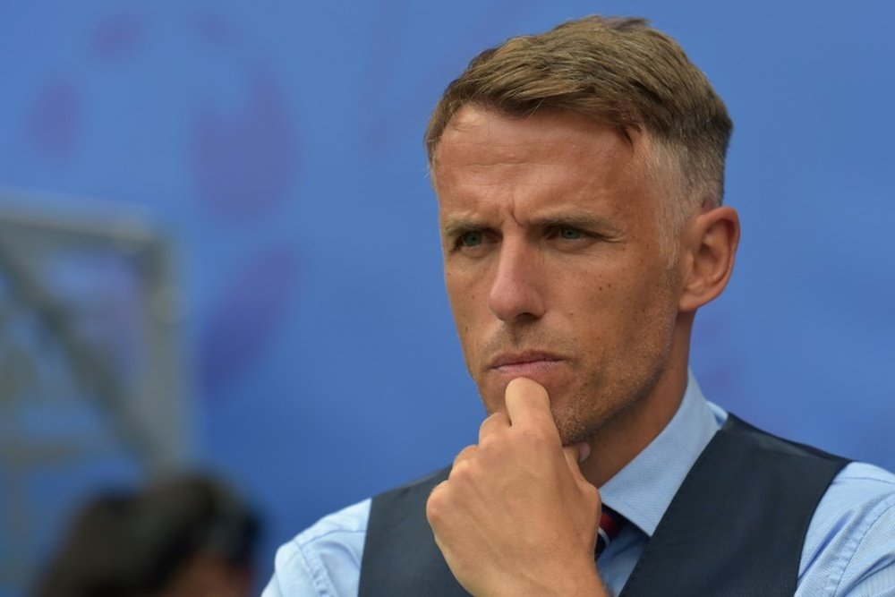 Phil Neville is aiming to take England to their first ever women's World Cup semi-final. AFP