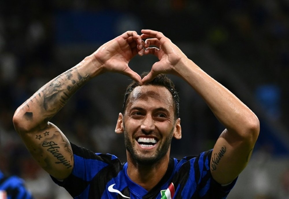 Hakan Calhanoglu netted Inter Milan's second against Lecce on Saturday. AFP