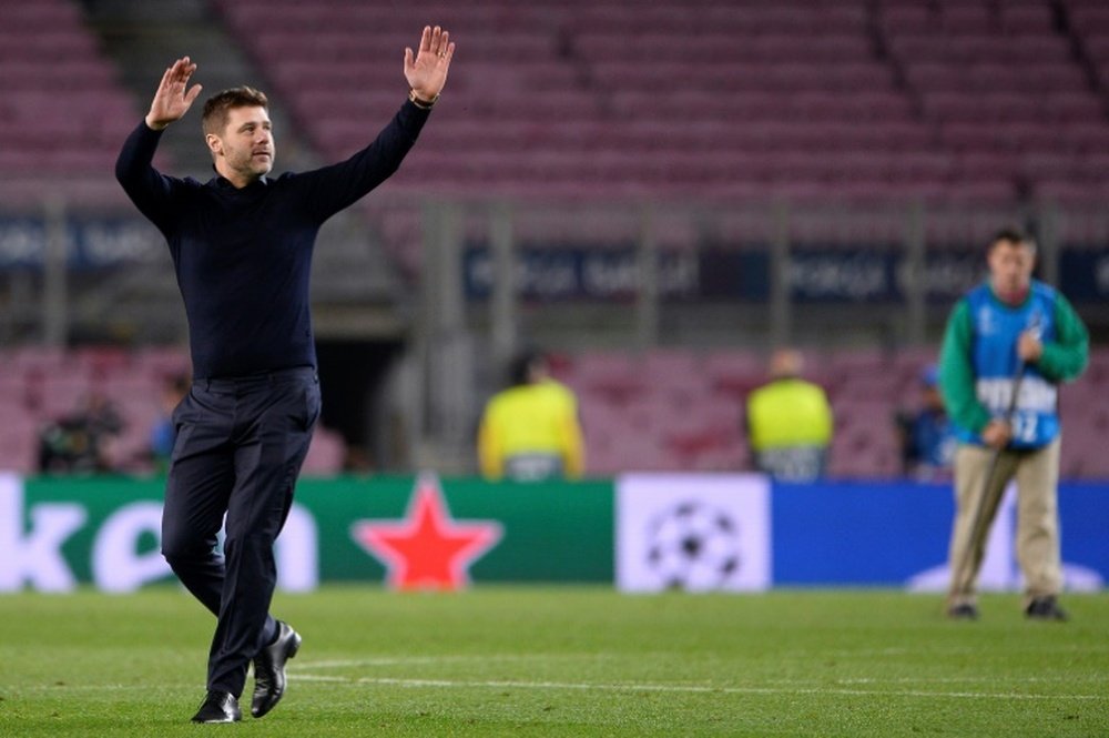 Pochettino has hailed his side after their Nou Camp heroics. AFP