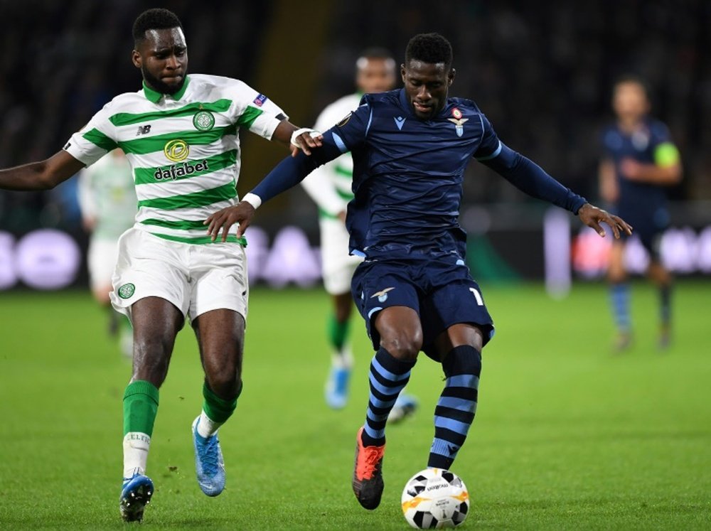 Edouard (L) scored two goals for Celtic despite having a toe injury. AFP