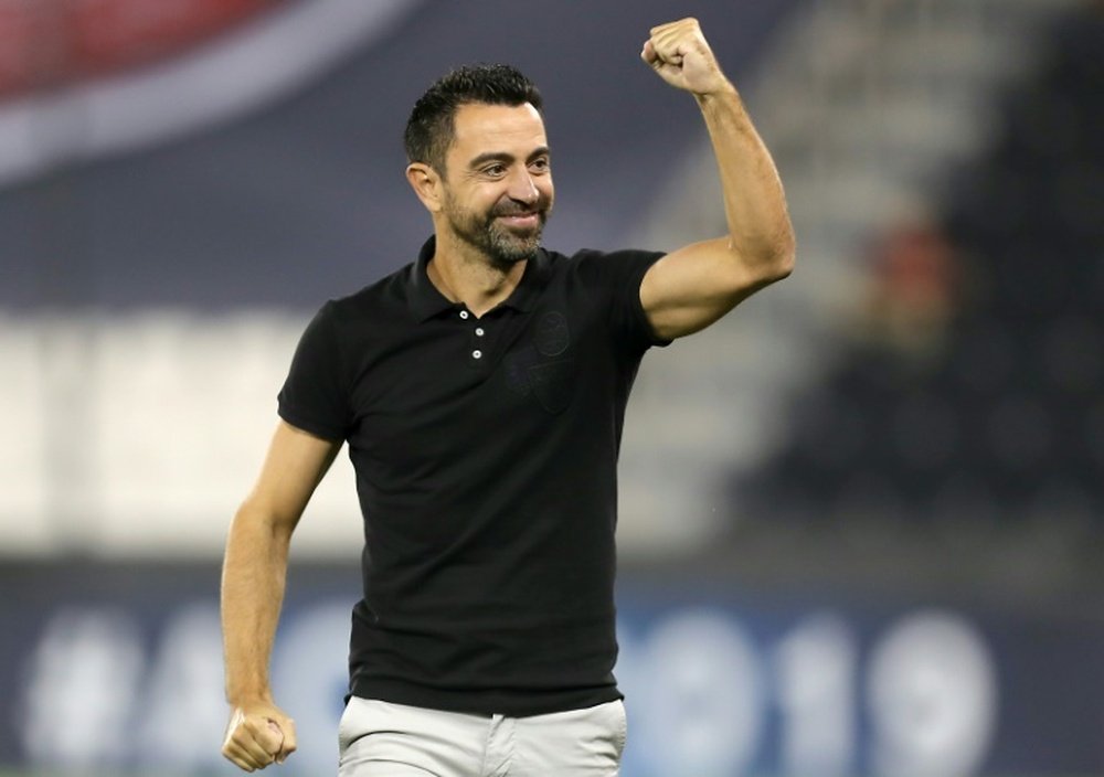Al Sadds Spanish coach Xavi Hernandez celebrated as his team scored. AFP