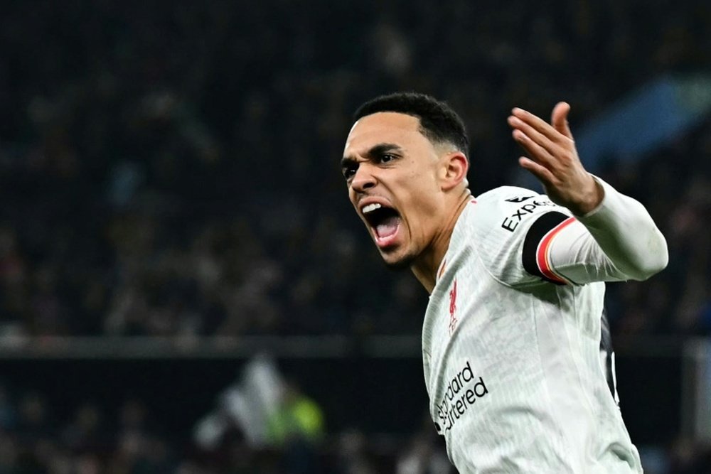 Trent Alexander-Arnold scored Liverpool's equaliser in a 2-2 draw against Aston Villa. AFP