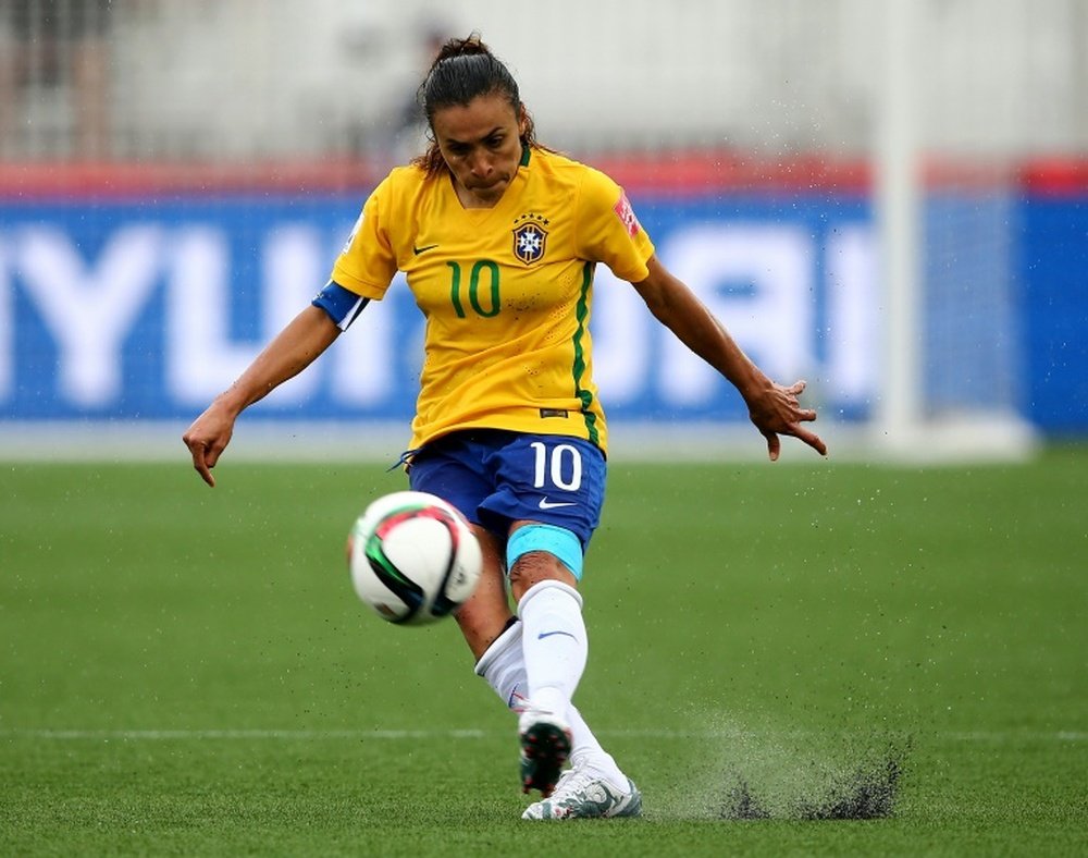 Marta will captain the Brazilian team at the Women's World Cup this summer. AFP