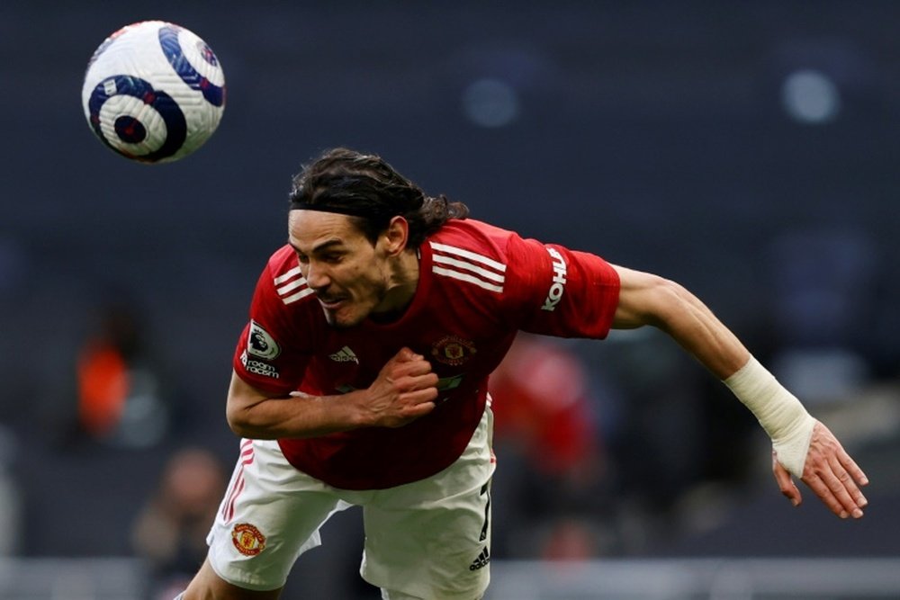 Edinson Cavani scored as Man Utd came from behind to beat Spurs. AFP