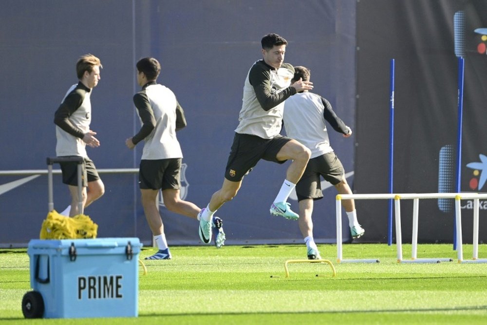 Lewandowski was back in training since his injury and could feature against Madrid. AFP