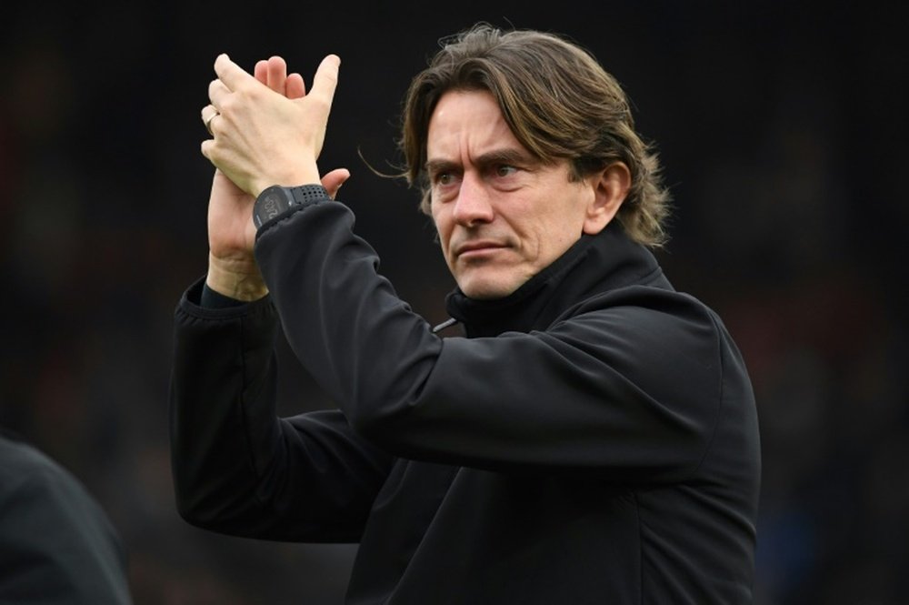 Brentford boss Thomas Frank isn't worried about his side's poor record. AFP