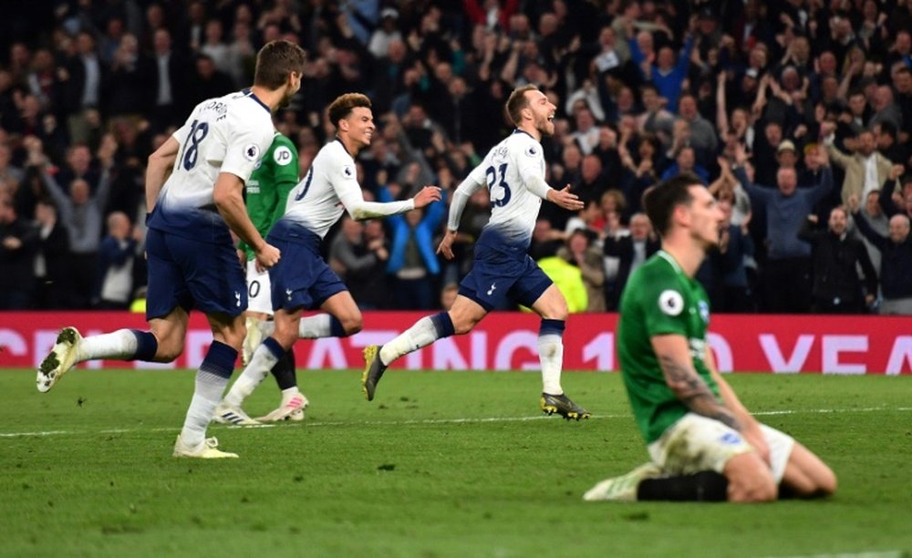 Tottenham managed a win in the 88th minute. AFP