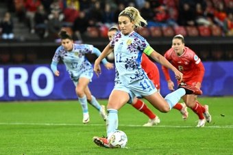 World champions Spain ruthlessly dispatched Switzerland 7-1 in the Women's Nations League on Tuesday while England's hopes of progression were dented by Belgium.