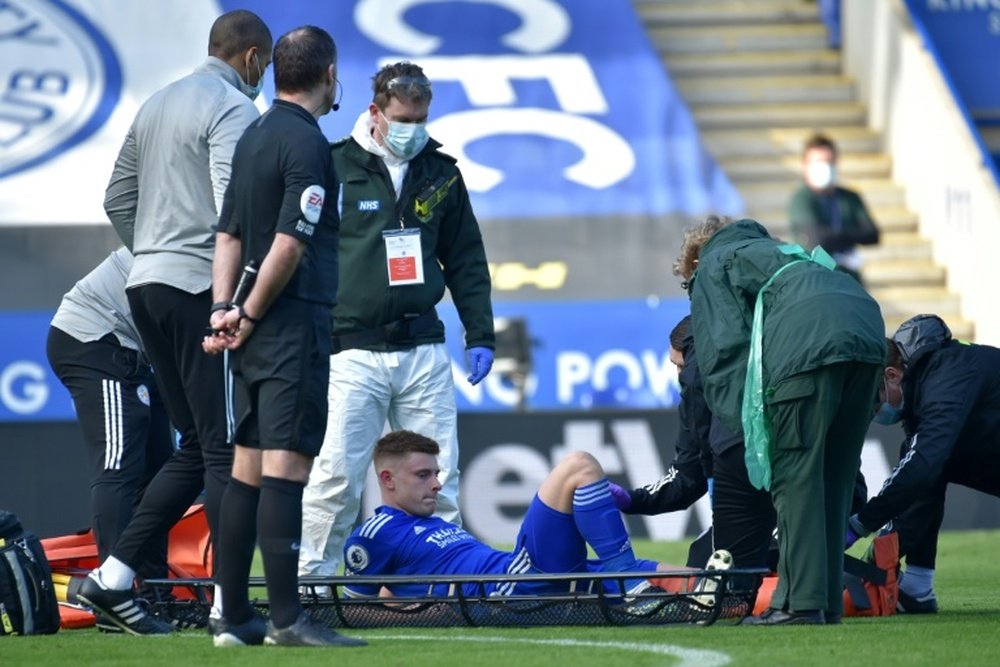 Harvey Barnes is out for six weeks with a knee injury. AFP