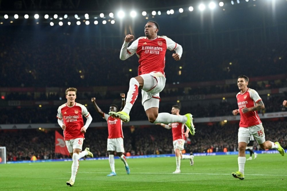 Arsenal have struck 25 goals in six consecutive Premier League wins. AFP