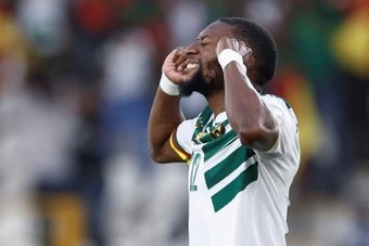 Cameroon scored twice with time ticking away on Tuesday to snatch a dramatic 3-2 win over Gambia, secure an Africa Cup of Nations last-16 place, and eliminate Ghana from the tournament.
