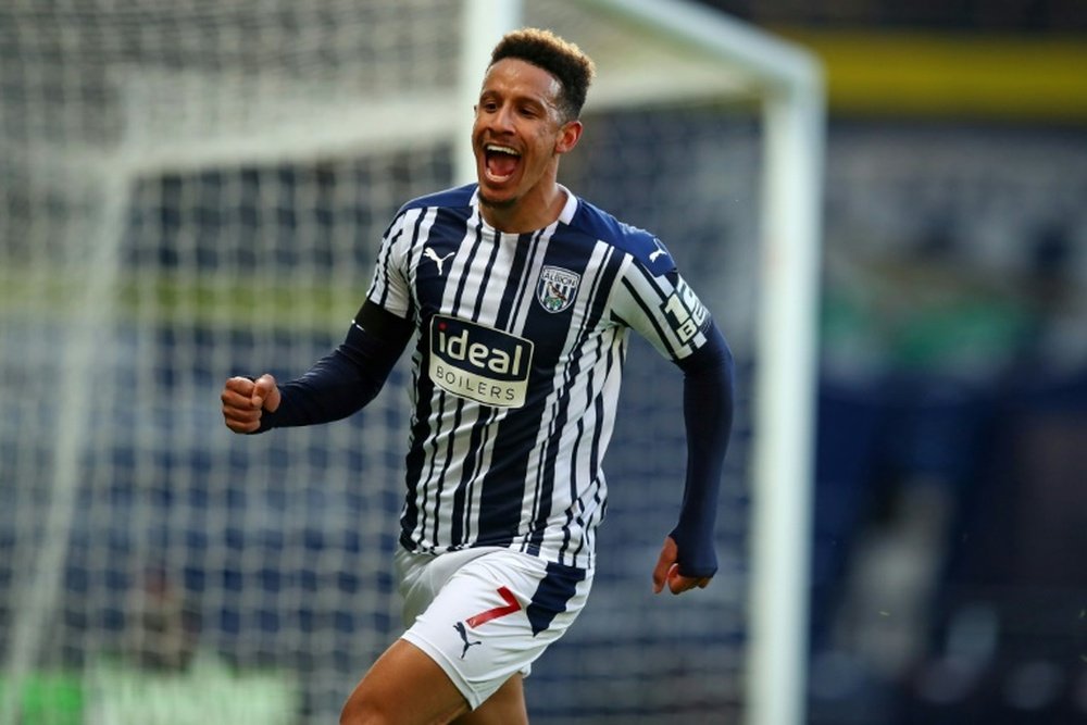 West Brom striker Callum Robinson celebrates scoring against Southampton. AFP