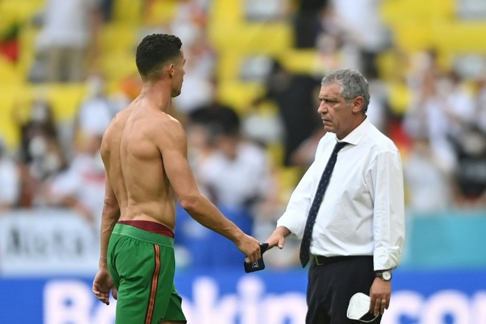 Fernando Santos (R) admitted Portugal were second best against Germany. AFP