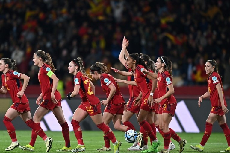 Spain play France in the final of the Womens Nations League in Seville. AFP