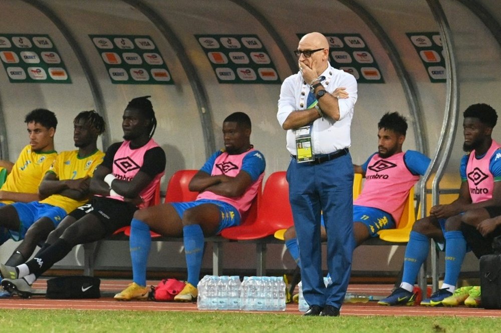 Patrice Neveu on the touchline during his sides Cup of Nations last-16 tie against Burkina Faso. AFP