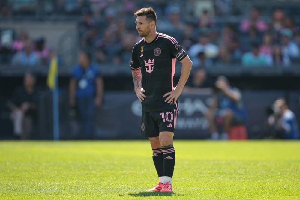 Messi was left frustrated after his side conceded a late equaliser. AFP