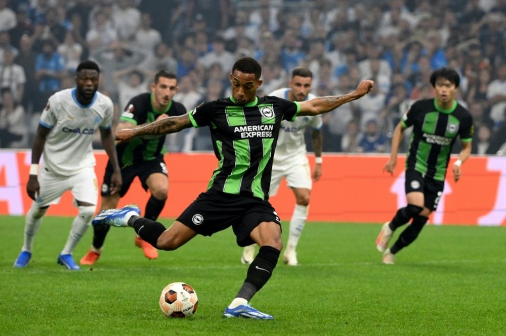 Brighton equalise after falling behind 0-2. AFP
