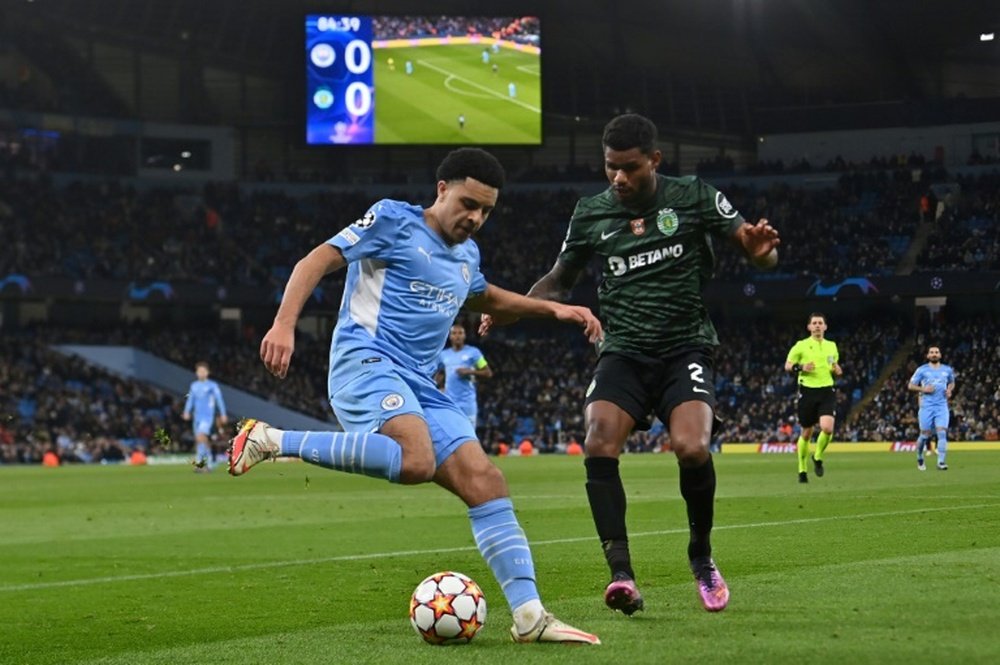 CJ Egan-Riley made his Champions League debut in the 0-0 draw with Sporting Lisbon. AFP