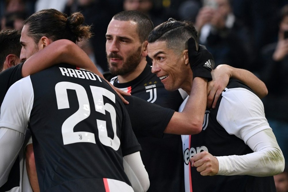 Cristiano Ronaldo hit a hat-trick in the second half for Juventus v Cagliari. AFP