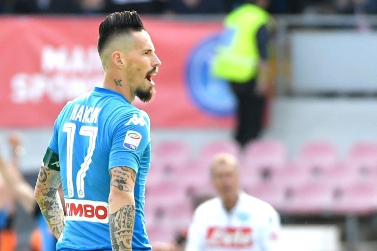 Hamsik is Napoli's record goalscorer. AFP