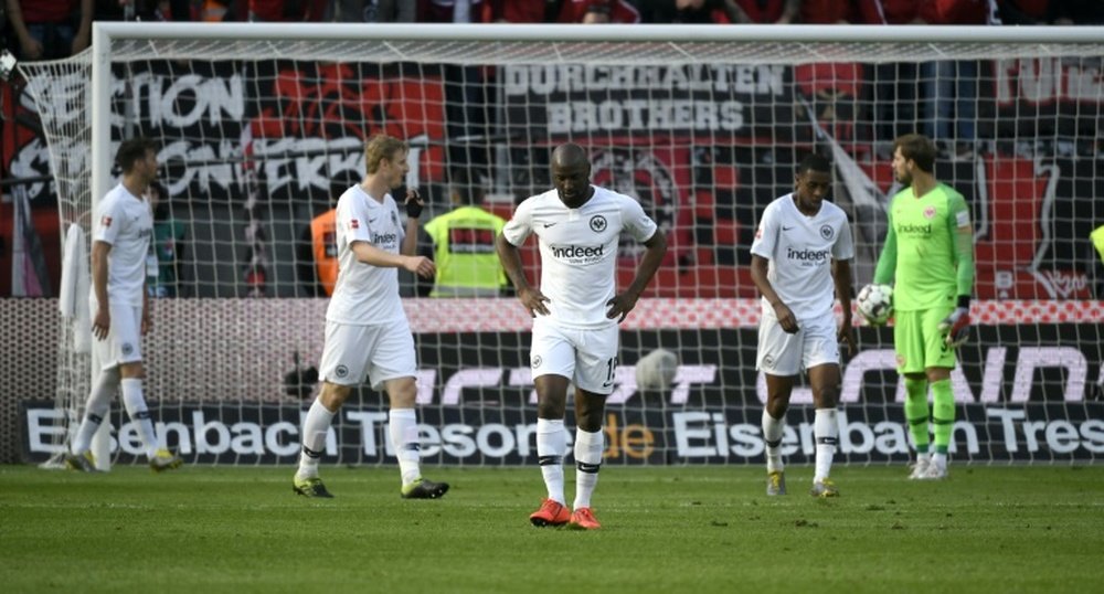 Eintracht Frankfurt were hit for six by Leverkusen. AFP