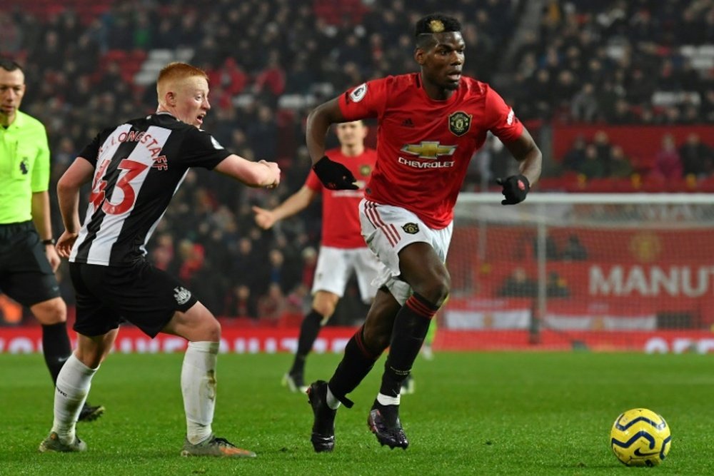 Paul Pogba (R) is using the coronavirus break to recover from his injury problems. AFP