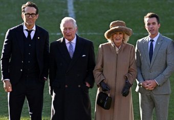 King Charles went to meet Wrexham's Hollywood owners. AFP