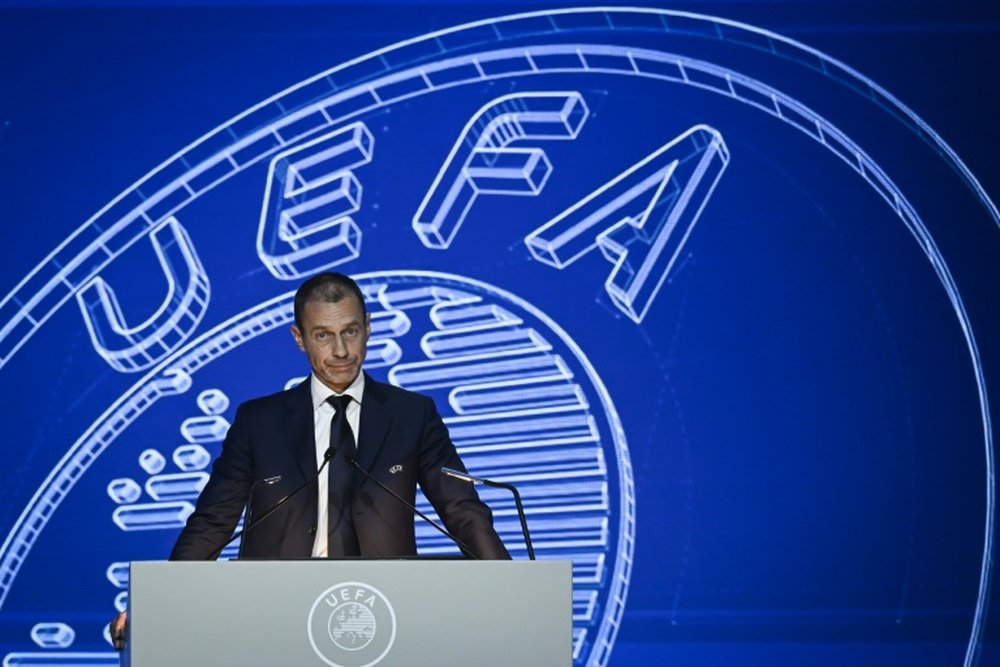 Ceferin was re-elected unopposed for a third term. AFP