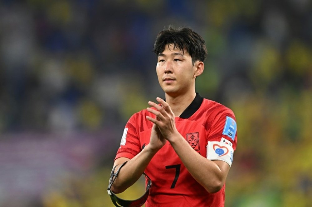 Son Heung-Min apologised to fans for South Korea's exit. AFP