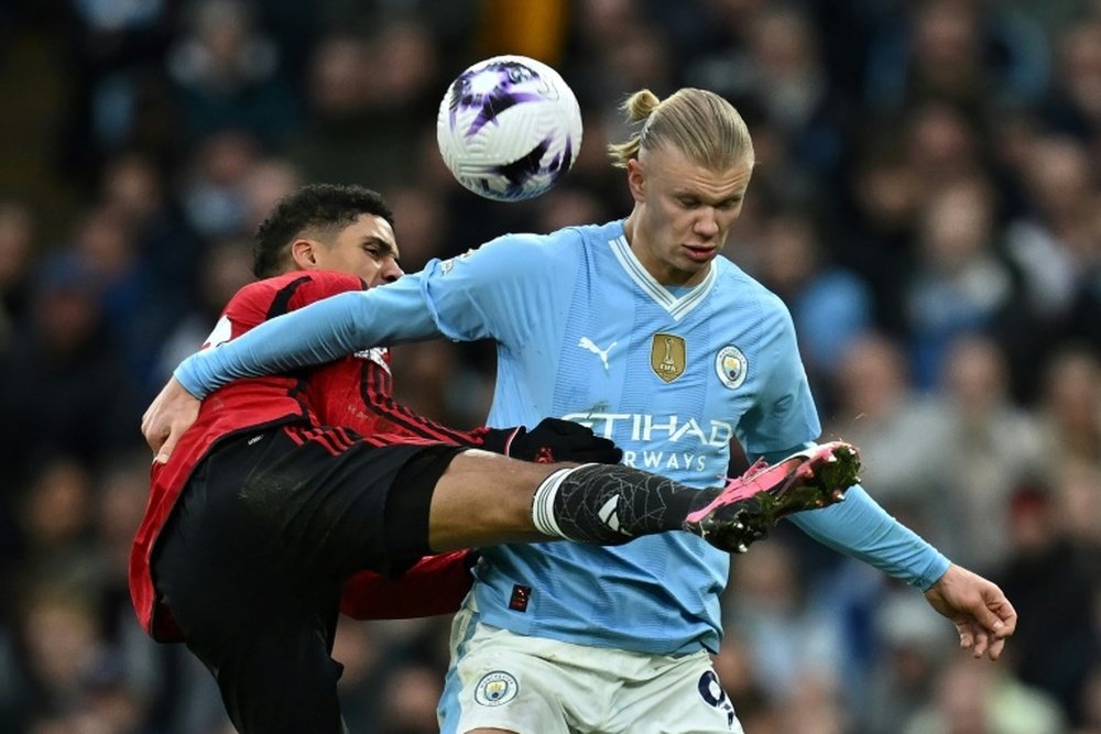 Erling Haaland's Manchester City face Manchester United in the FA Cup final. AFP