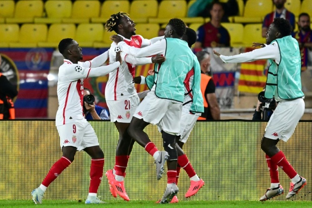 Monaco forward George Ilenikhena scored the winner against Barca. AFP