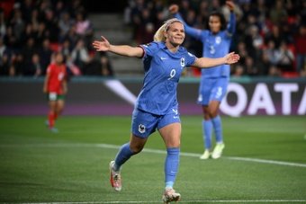 Eugenie Le Sommer scored twice as France eased to a 4-0 win over Morocco at the Women's World Cup on Tuesday and set up a quarter-final with co-hosts Australia.