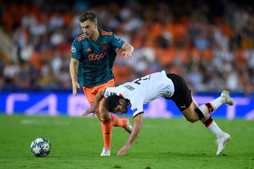 Joel Veltman (L) has joined Brighton from Ajax. AFP