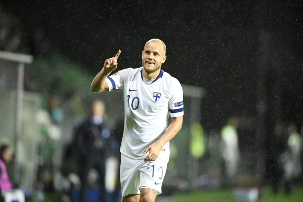 Teemu Pukki turned the game on its head in the final minute. AFP