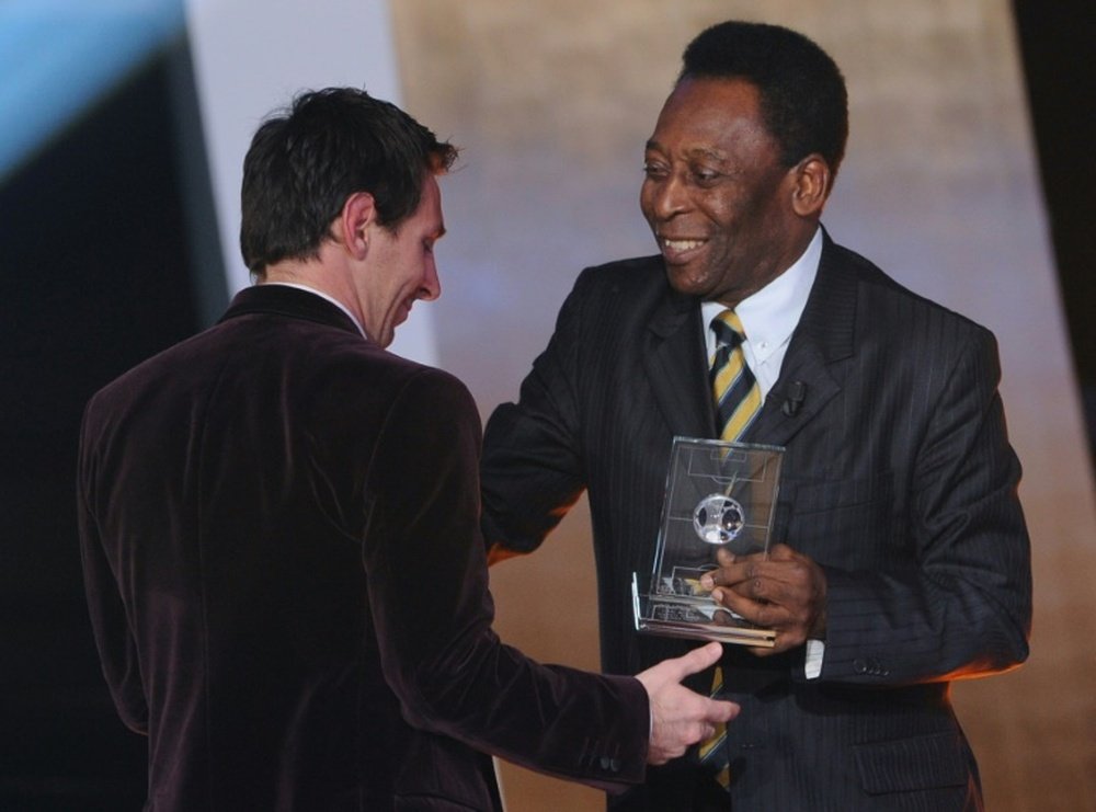 Pele has congratulated Lionel Messi on breaking his record. AFP