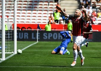 An Andy Delort brace gave Nice a 2-1 win over Lorient in Ligue 1. AFP