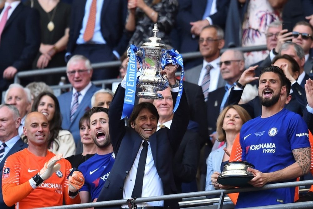 Conte led Chelsea to Premier League and FA Cup success during his time at the club. AFP