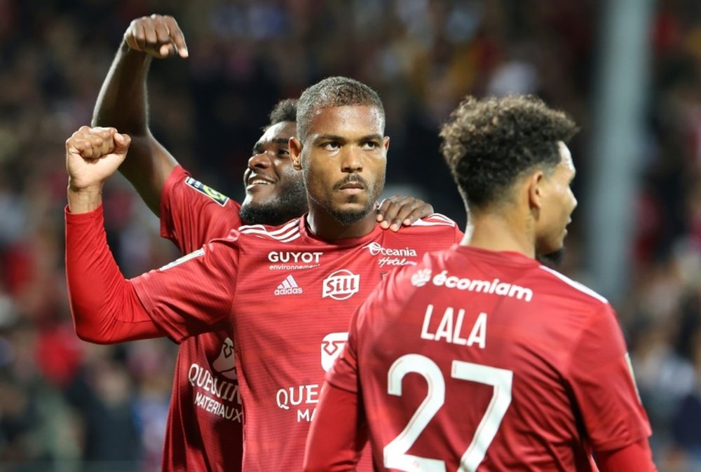 Mounie's late strike continued Brest's best ever start to a Ligue 1 campaign. AFP