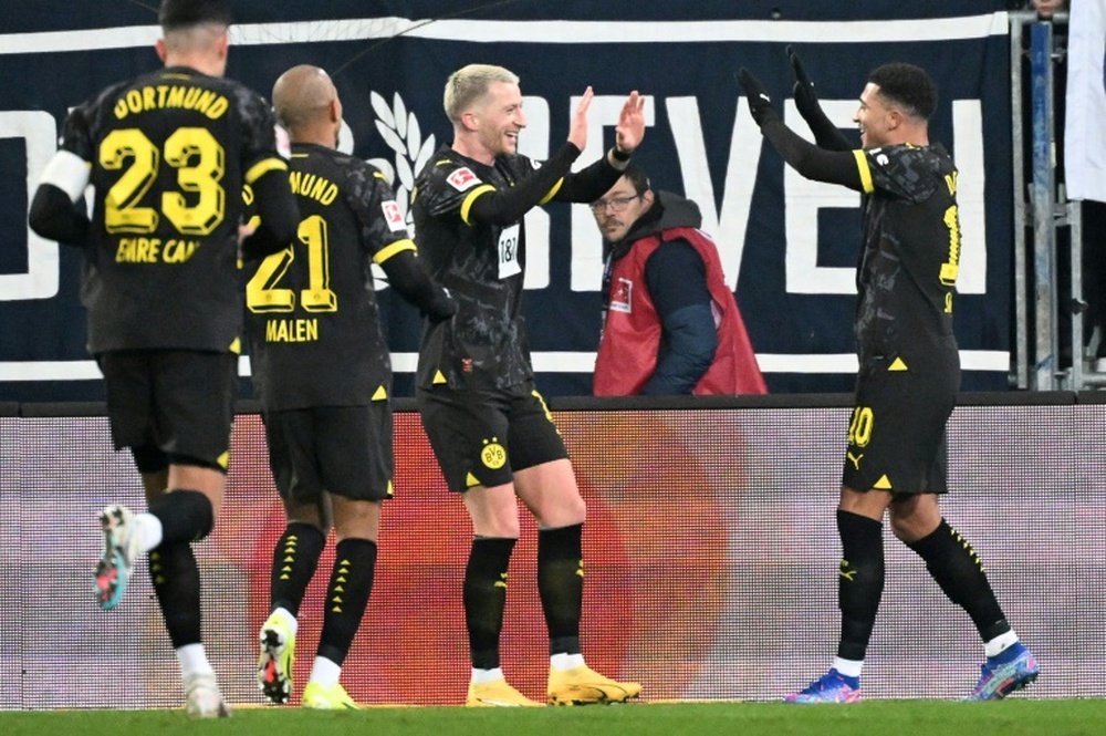 Sancho created a goal in Borussia Dortmund's 3-0 win at Darmstadt. AFP
