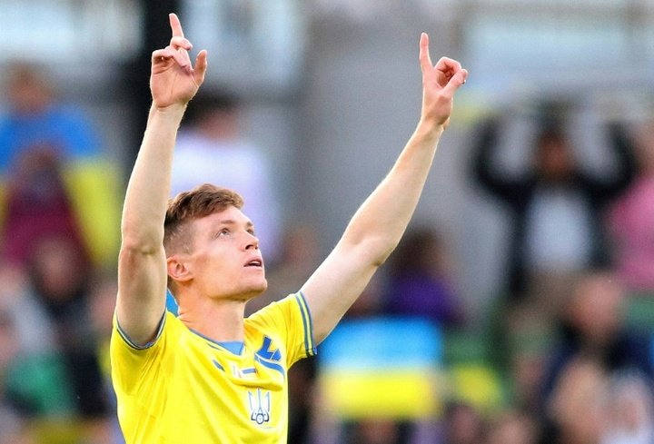 Viktor Tsygankov scored as Ukraine beat Ireland 0-1. AFP